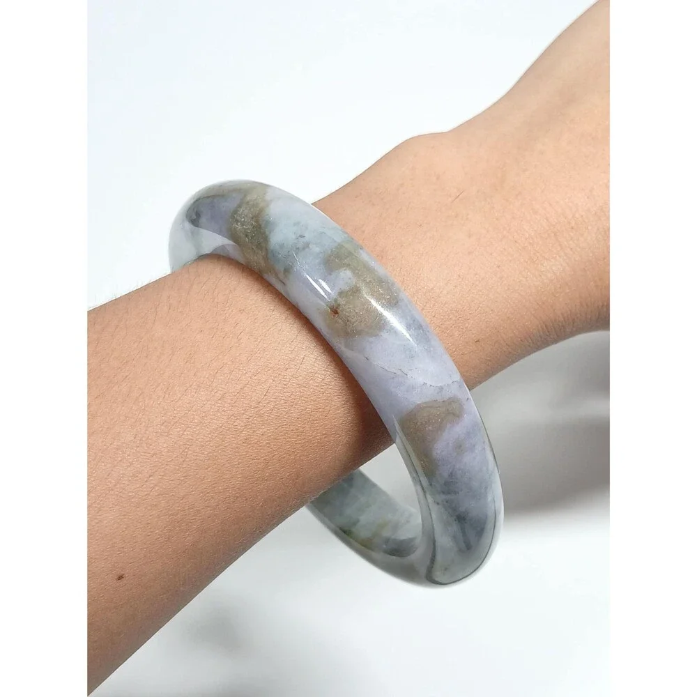 Grey Lavender Jade Bangle 67mm Multi-Color